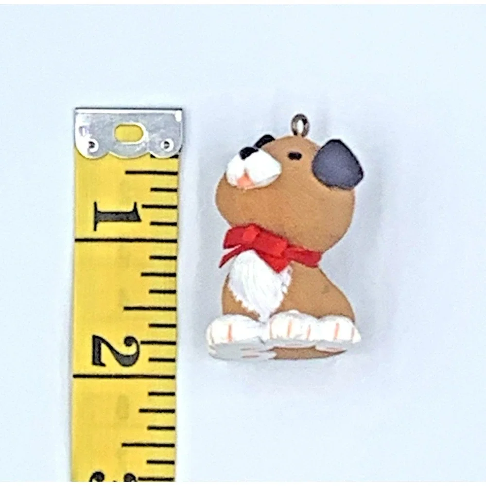 Holiday Puppy Hallmark Keepsake Ornament‎ 1983 Dog Red Ribbon Vintage